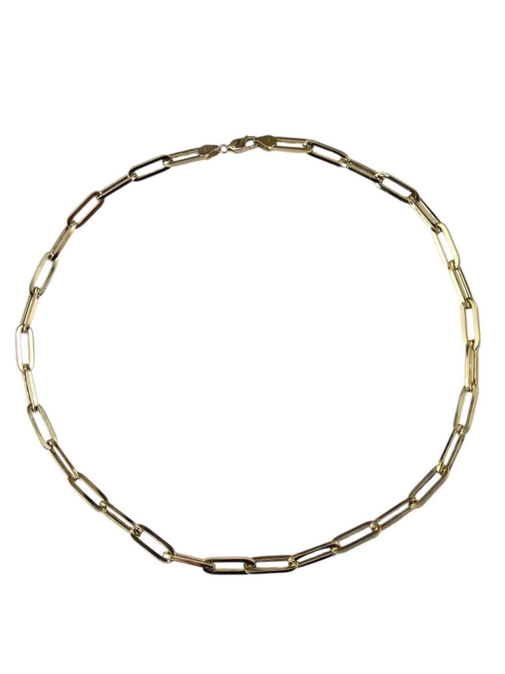14K Yellow Gold Paperclip Link Necklace 20" #24622